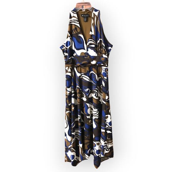 INC Int'l Concepts wildly patterned sleeveless dress Sz S, handkerchief hem - Picture 1 of 6